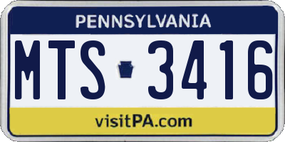 PA license plate MTS3416
