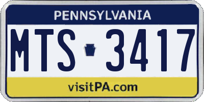 PA license plate MTS3417