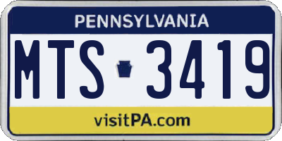 PA license plate MTS3419