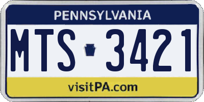 PA license plate MTS3421