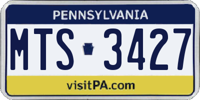 PA license plate MTS3427