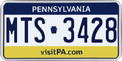 PA license plate MTS3428