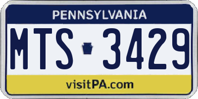 PA license plate MTS3429