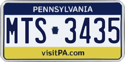 PA license plate MTS3435