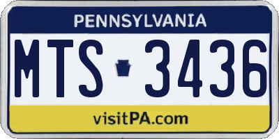 PA license plate MTS3436