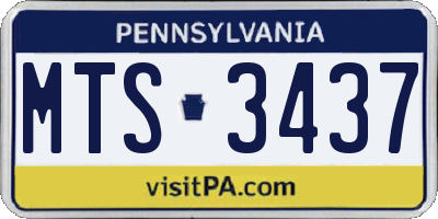 PA license plate MTS3437