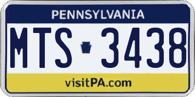 PA license plate MTS3438