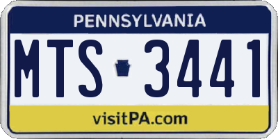 PA license plate MTS3441