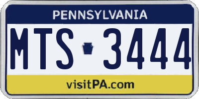 PA license plate MTS3444
