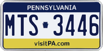 PA license plate MTS3446