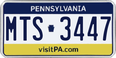 PA license plate MTS3447