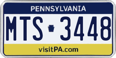 PA license plate MTS3448