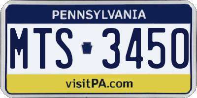 PA license plate MTS3450