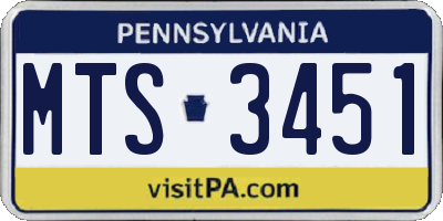 PA license plate MTS3451