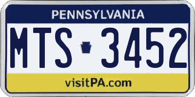 PA license plate MTS3452