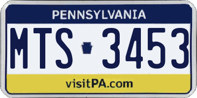 PA license plate MTS3453