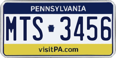 PA license plate MTS3456
