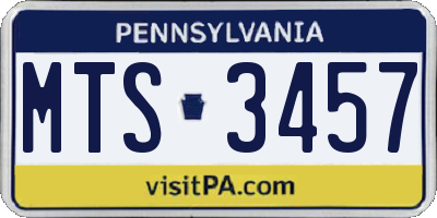 PA license plate MTS3457