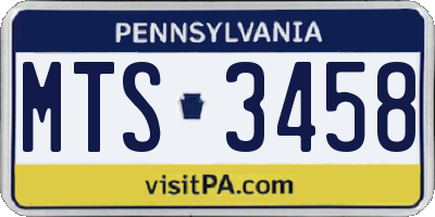 PA license plate MTS3458