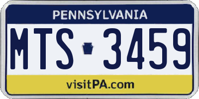 PA license plate MTS3459