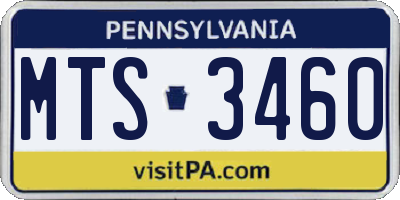 PA license plate MTS3460