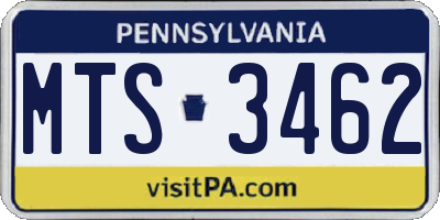PA license plate MTS3462