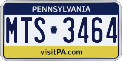 PA license plate MTS3464