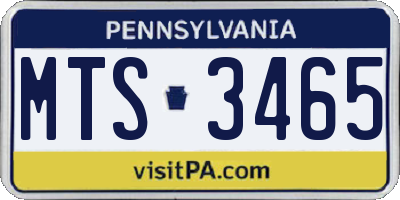 PA license plate MTS3465