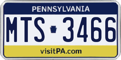 PA license plate MTS3466