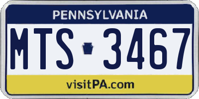 PA license plate MTS3467