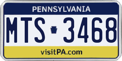 PA license plate MTS3468