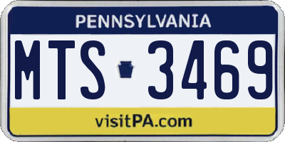 PA license plate MTS3469
