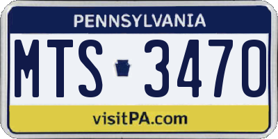 PA license plate MTS3470