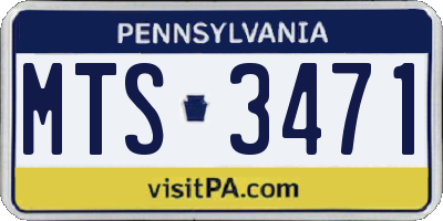PA license plate MTS3471