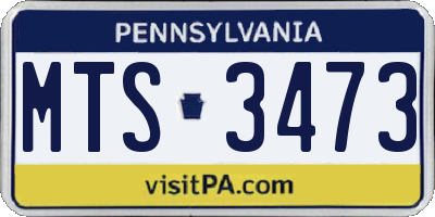 PA license plate MTS3473