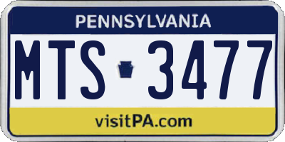 PA license plate MTS3477
