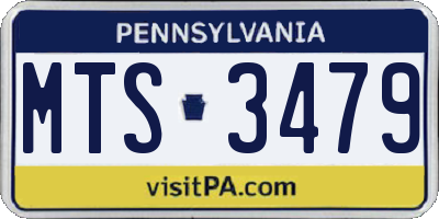 PA license plate MTS3479