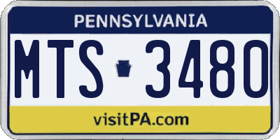 PA license plate MTS3480