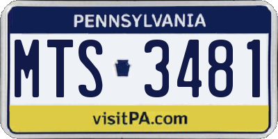 PA license plate MTS3481