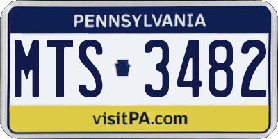 PA license plate MTS3482