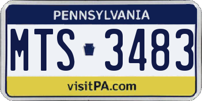 PA license plate MTS3483
