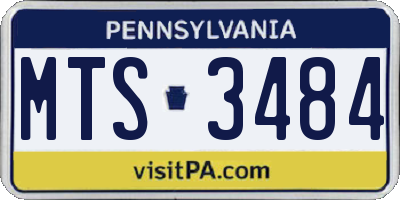 PA license plate MTS3484