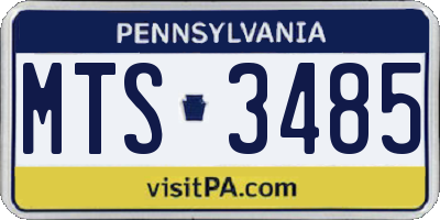 PA license plate MTS3485