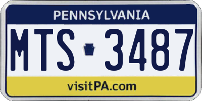 PA license plate MTS3487
