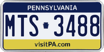 PA license plate MTS3488