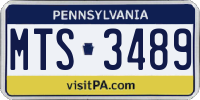 PA license plate MTS3489