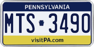 PA license plate MTS3490