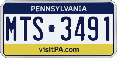 PA license plate MTS3491