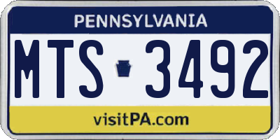 PA license plate MTS3492