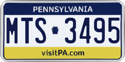 PA license plate MTS3495